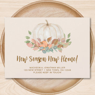 New Season New Home Pumpkin Fall Autumn Moving Announcement