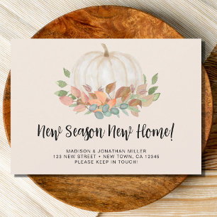 New Season New Home Pumpkin Fall Autumn Moving  Announcement
