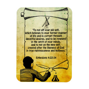New self change Ephesians 4:22-24 Bible Quotes Magnet