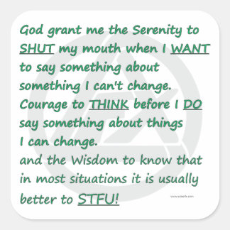 New Serenity Prayer Square Sticker