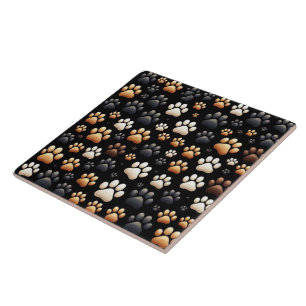 New shape with canine dog paw print  ceramic tile