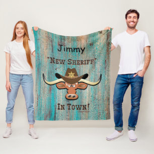 New Sheriff In Town, Longhorn Fleece Blanket