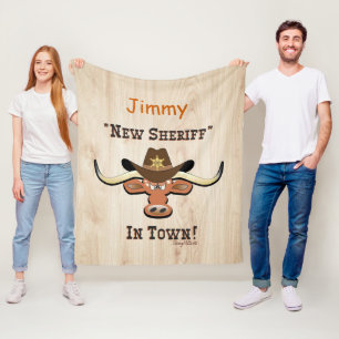 New Sheriff In Town, Longhorn Fleece Blanket