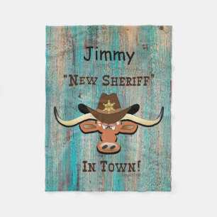 New Sheriff In Town, Longhorn Fleece Blanket