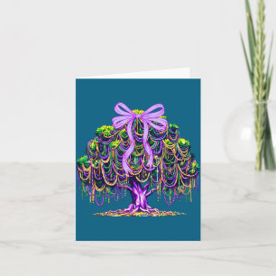 New Shirt Mardi Gras Bead Tree Carnival Card
