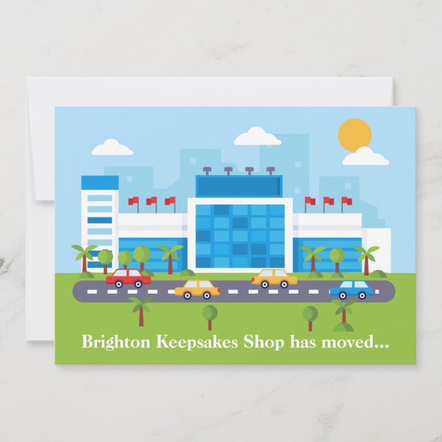 New Shop Address Cute Shopping Mall Store Moving Announcement (Front)