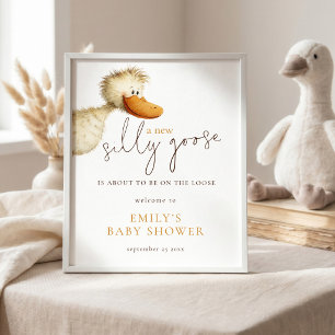 New Silly Goose on Loose Welcome Baby Shower Poster