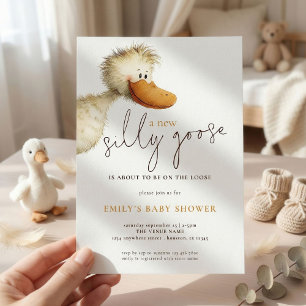 New Silly Goose on the Loose Baby Shower Invitation