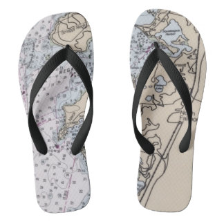 New Silver Beach Flip Flops, Wide Straps Thongs