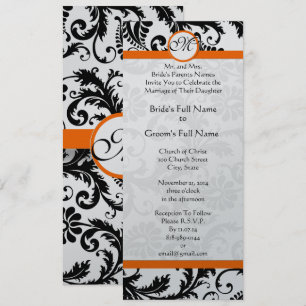 New Sizes Damask Swirls Wedding Invitation