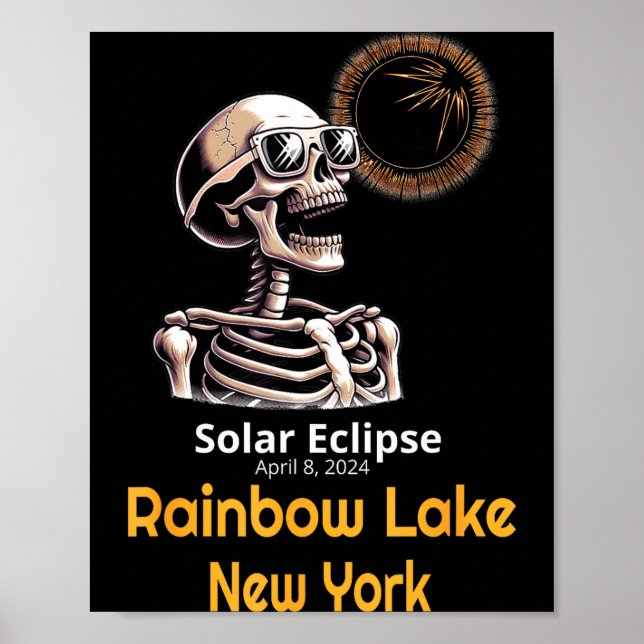 New Skeleton Solar Eclipse Rainbow Lake Poster (Front)