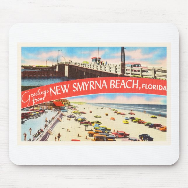 New Smyrna Beach Florida FL Old Travel Souvenir Mouse Pad (Front)