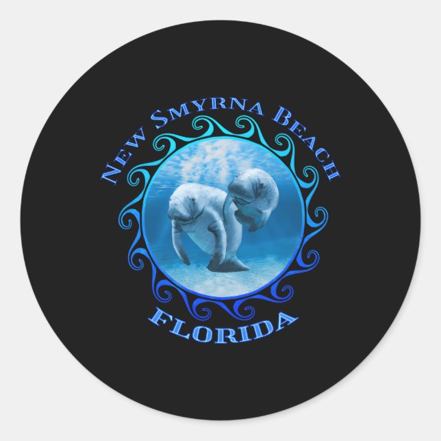 New Smyrna Beach Florida Vacation Swimming A Classic Round Sticker (Front)