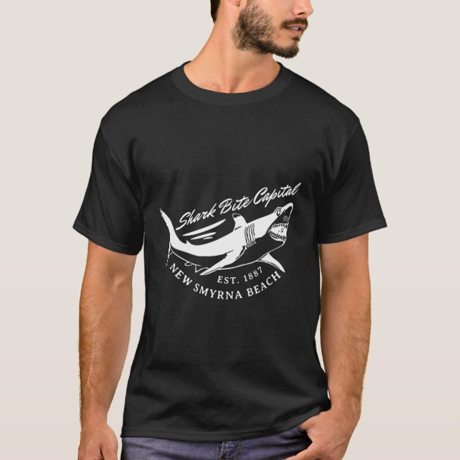 New Smyrna Beach Shark Bite Capital Of The World T-Shirt (Front)