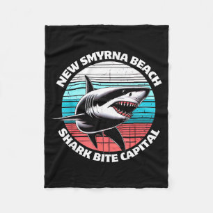 New Smyrna Beach_ Shark Bite Catal Graphic Fleece Blanket