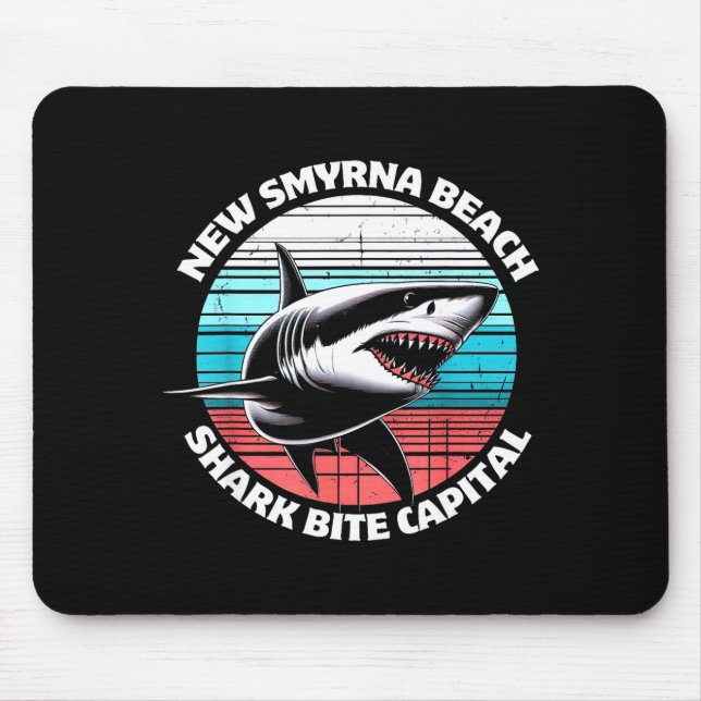 New Smyrna Beach_ Shark Bite Catal Graphic  Mouse Pad (Front)