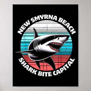 New Smyrna Beach_ Shark Bite Catal Graphic  Poster