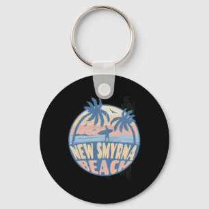 New Smyrna Florida Beach Surf Summer Vacation Vint Key Ring