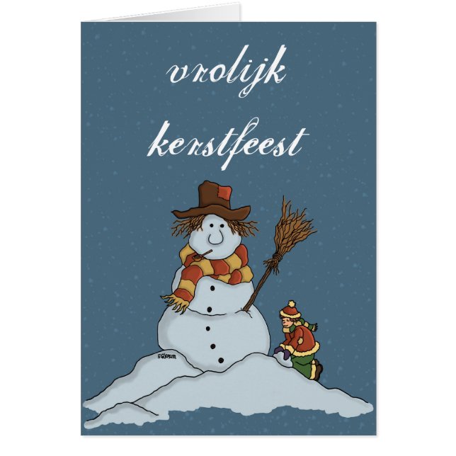 new snow man Christmas card snow Netherlands (Front)