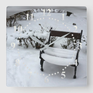 New snow on the armchair square wall clock
