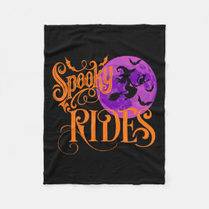 New Soky Rides Halloween Graphic Tee Funny Broomst Fleece Blanket