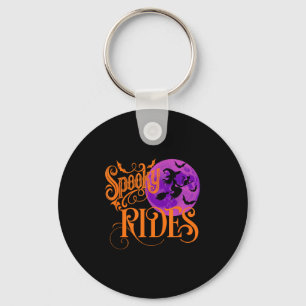New Soky Rides Halloween Graphic Tee Funny Broomst Key Ring