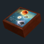New solar system Gift Box<br><div class="desc">a new solar system has been transformed - a Space scenario with Stars,  meteorite,  sun and planets - Fill in your information in the template. Or delete for no text. Click on Customise to change font size,  style,  and colour</div>