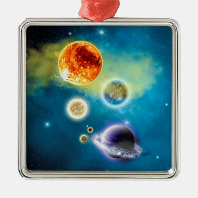 New Solar System Metal Tree Decoration (Front)