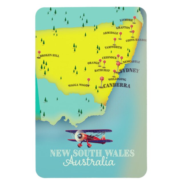 New South Wales Australia map Magnet (Vertical)