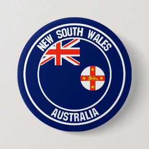 New South Wales Round Emblem 7.5 Cm Round Badge
