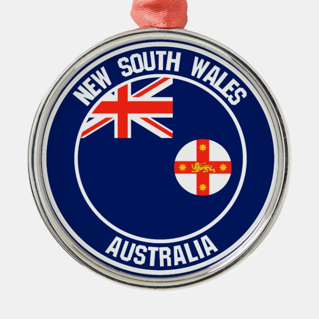 New South Wales Round Emblem Metal Ornament (Front)