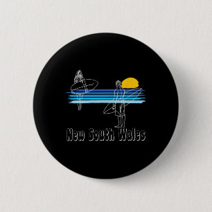New South Wales Surfing Beach Surf Guy Girl  6 Cm Round Badge