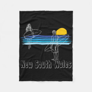 New South Wales Surfing Beach Surf Guy Girl Fleece Blanket