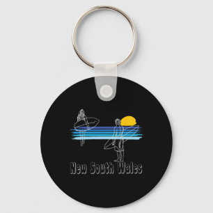 New South Wales Surfing Beach Surf Guy Girl Key Ring