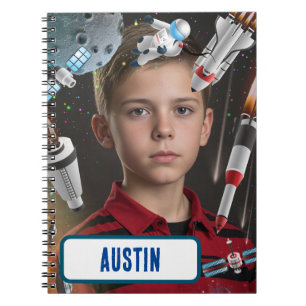 NEW! Spiral Notebook - Space (add photo and name) 