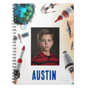 NEW! Spiral Notebook - Space (add photo and name) 