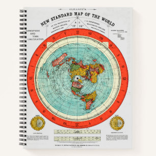 New Standard Map of the World Flat Earth Earther Notebook