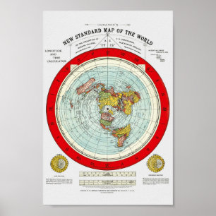 New Standard Map of the World Gleason 1892  Poster