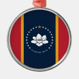 New State Flag of Mississipi Ceramic Ornament