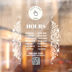 NEW! Store Hours Cling - 4x4 Rectangle - Custom