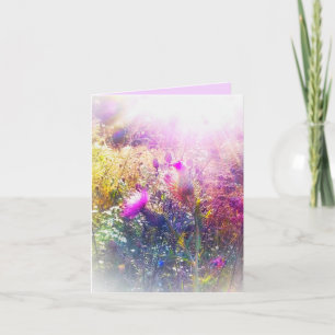NEW SUN ON THISTLES SMALL GREETING CARD