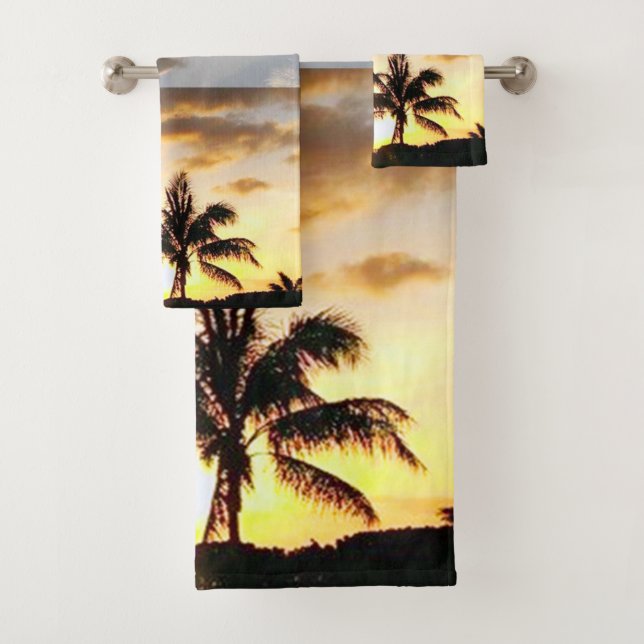 *New* Sunset in Paradise Towel Set (Insitu)