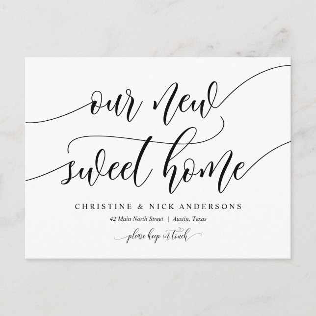 New Sweet Home Address, Moving Announcement Postcard (Front)