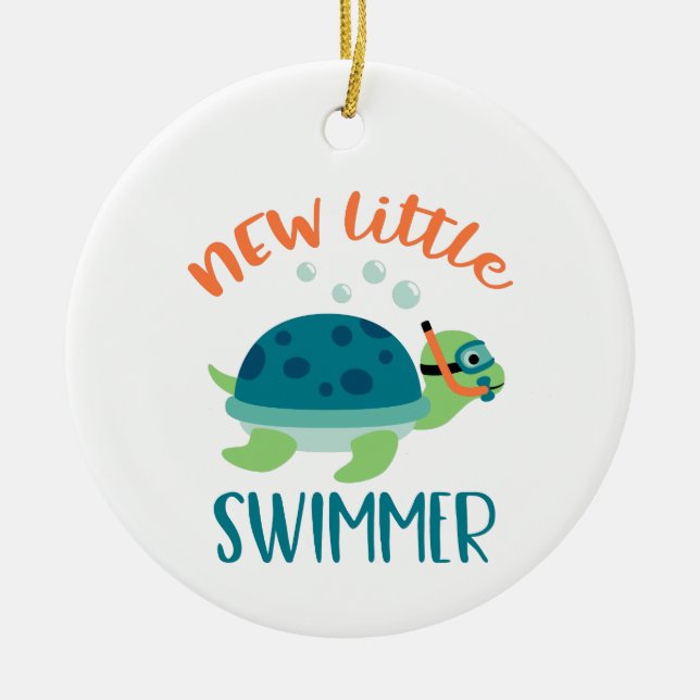 New Swimmer Ceramic Ornament (Front)