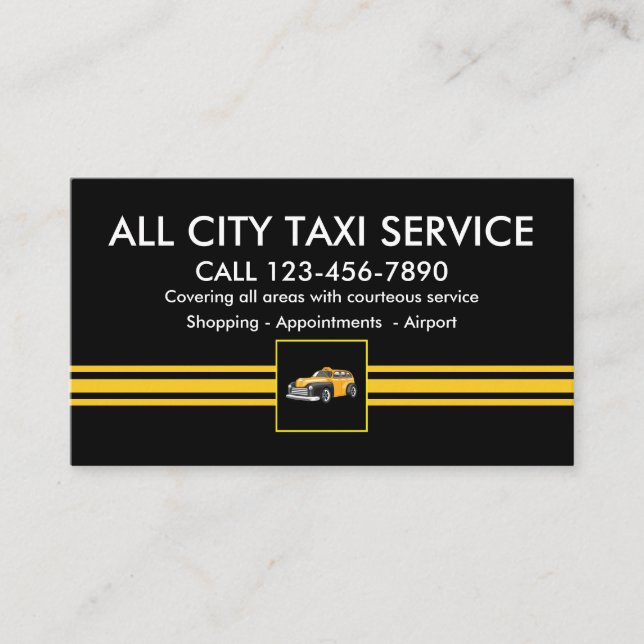 New Taxi Service Business Profile Appointment Card (Front)