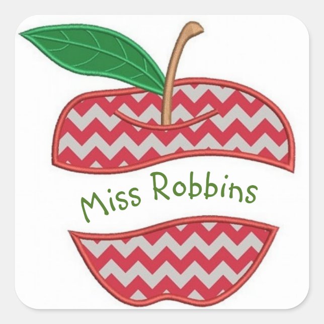 New Teacher Apple Name Tag (Front)