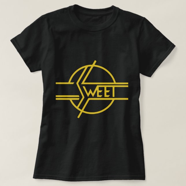 New THE SWEET BAND Glam 70s Classic Rock Band 70s T-Shirt (Design Front)