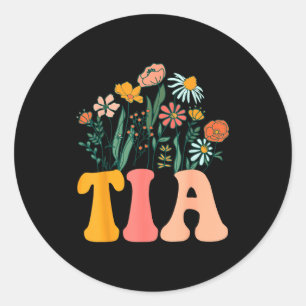 New Tia Wildflower First Birthday &amp; Baby Showe Classic Round Sticker