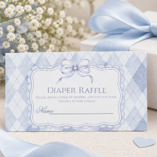 New to the Club Blue Boy Golf Baby Shower Diaper Enclosure Card