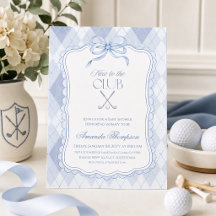New to the Club Blue Golf Baby Shower